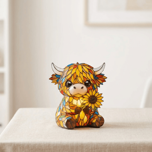 Colorful Cow Night Light Table Lamp Room Decor - Image 1