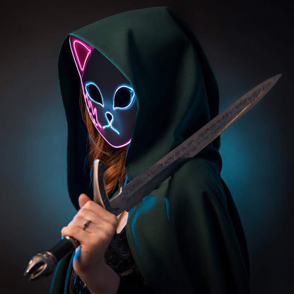 Cosplay Mask Halloween Mask LED Mask Adjustable Light-Up - Image 14