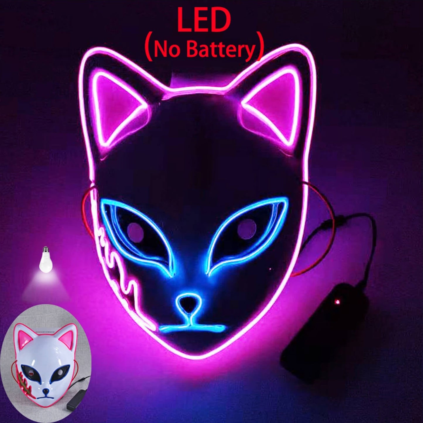 Cosplay Mask Halloween Mask LED Mask Adjustable Light-Up - Image 18