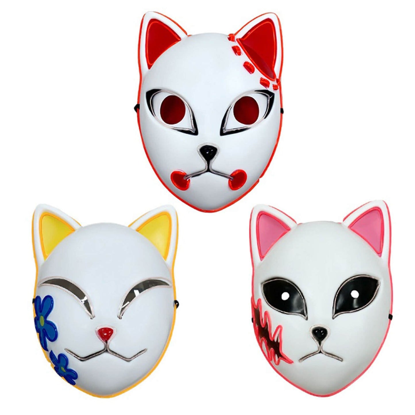 Cosplay Mask Halloween Mask LED Mask Adjustable Light-Up - Image 7
