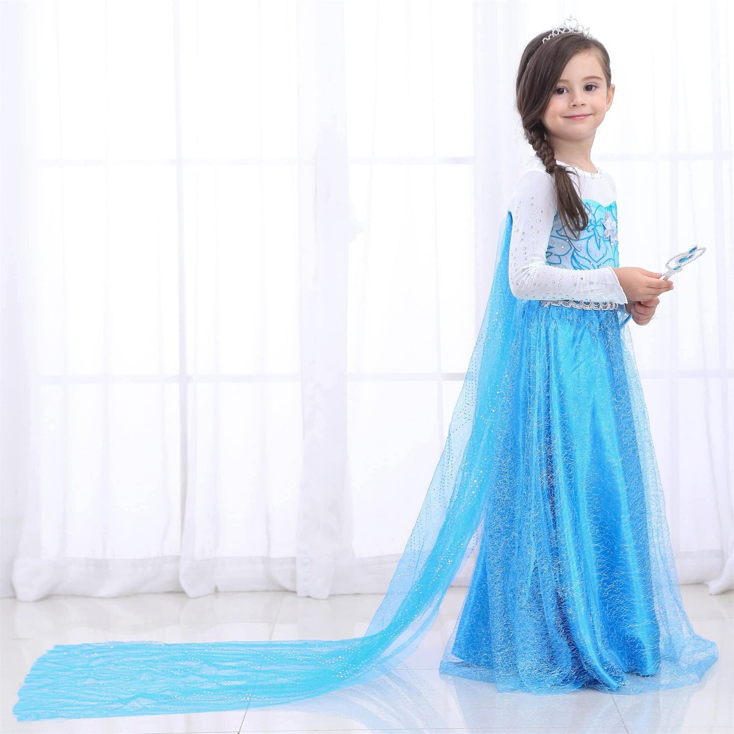 Cosplay Princess Dress Long Cape Dress Sparkling Design - Image 1
