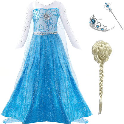 Cosplay Princess Dress Long Cape Dress Sparkling Design - Image 4