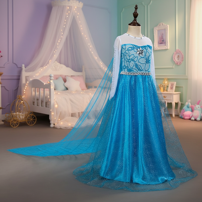 Cosplay Princess Dress Long Cape Dress Sparkling Design