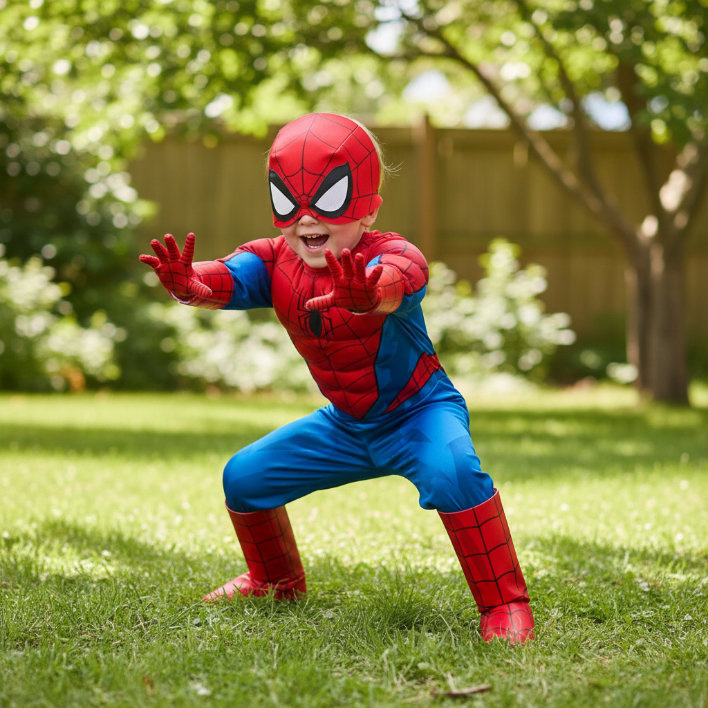 Kids Costume Superhero Jumpsuit Role Play Outfit