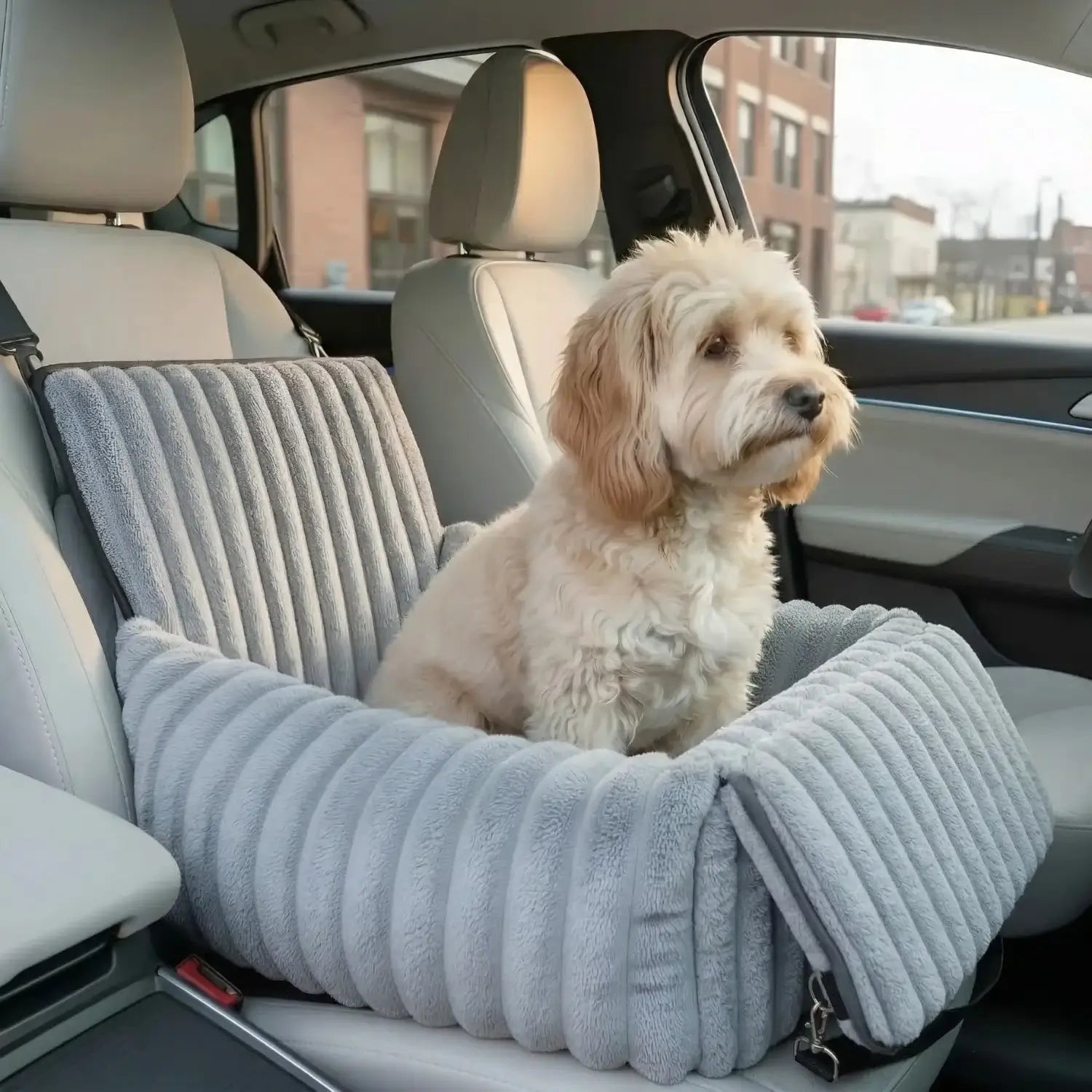 Cozy Dog Car Seat Safe Travel Soft Plush Design & Black - Image 2