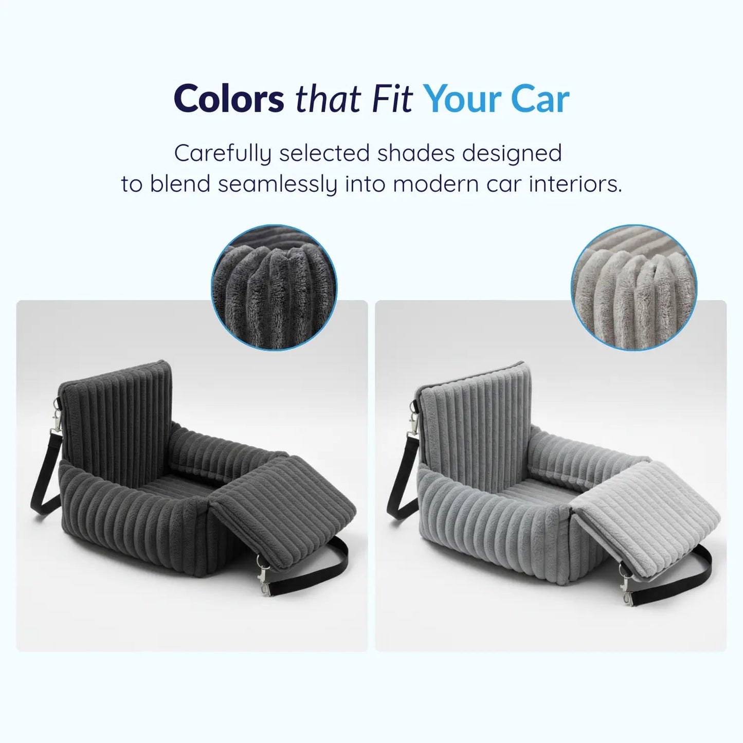 Cozy Dog Car Seat Safe Travel Soft Plush Design & Black - Image 3