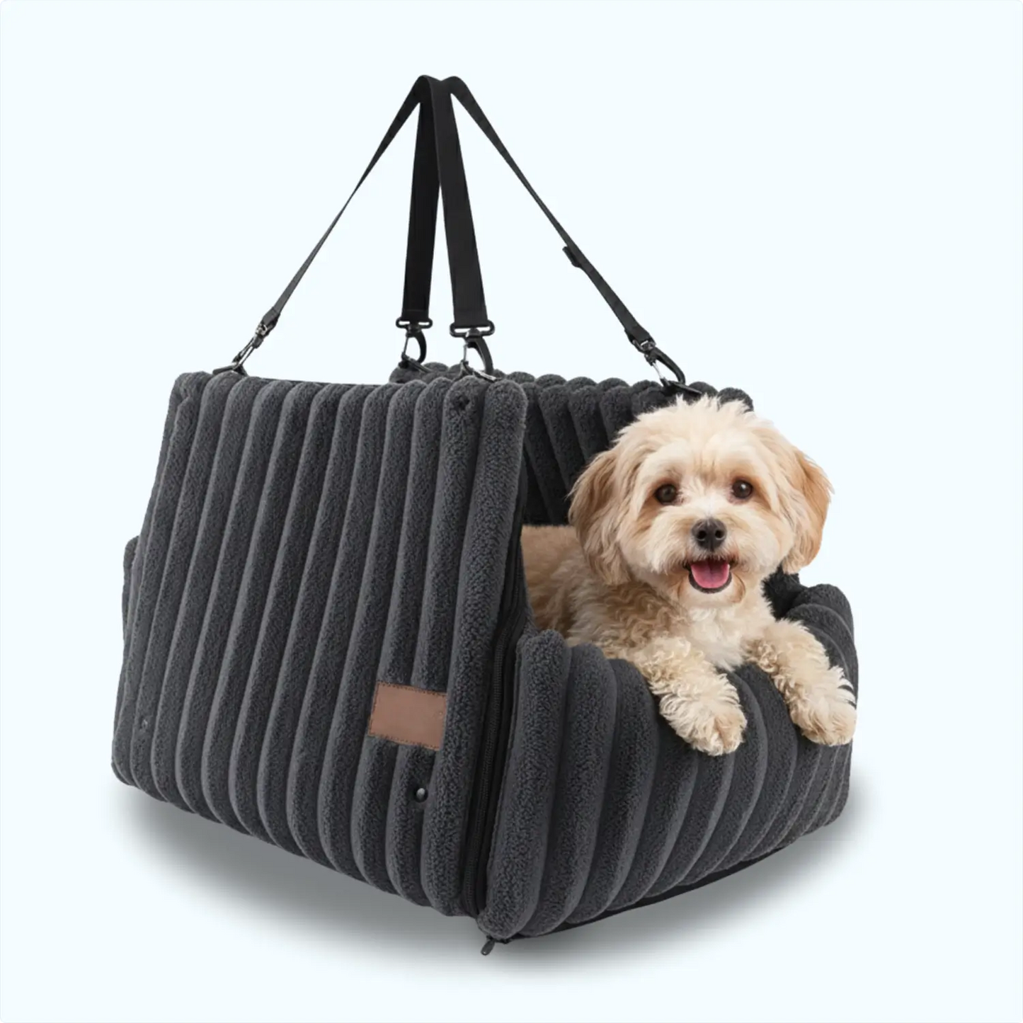 Cozy Dog Car Seat Safe Travel Soft Plush Design & Black - Image 7