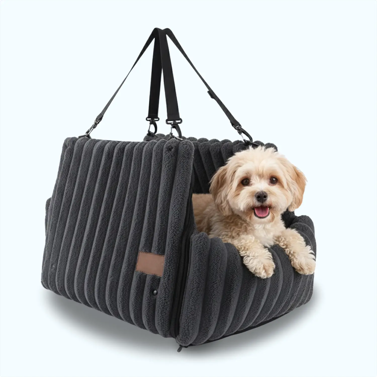 Cozy Dog Car Seat Safe Travel Soft Plush Design & Black - Image 7