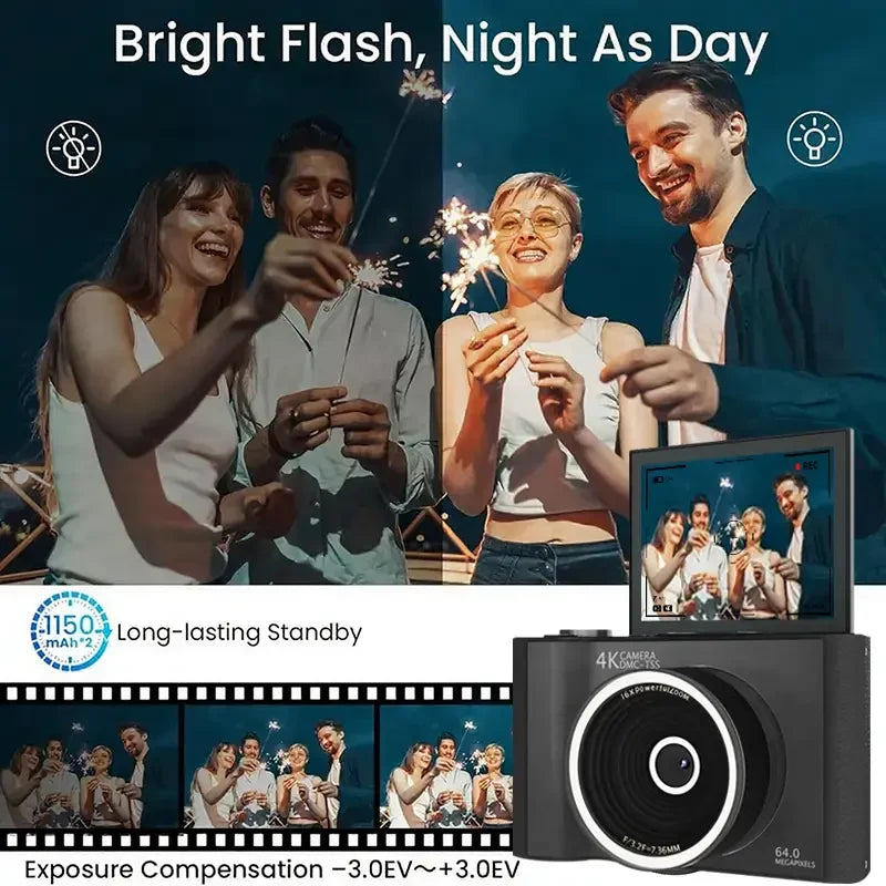 Digital Camera Photography Foldable Screen Vlogging Camera - Image 6