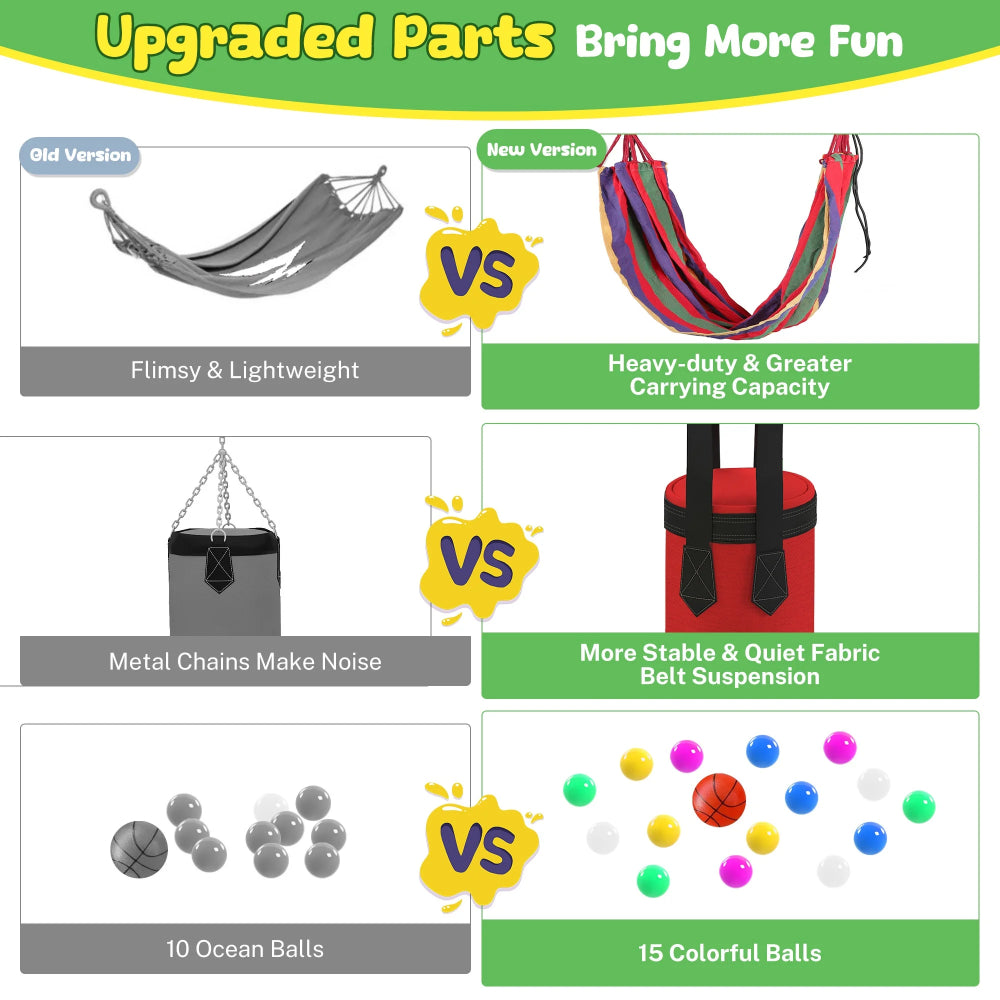 Kids Trampoline Indoor Outdoor Playset Activity Park Frame