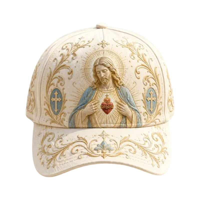 Embroidered Floral Baseball Cap and Bee Design - Image 3