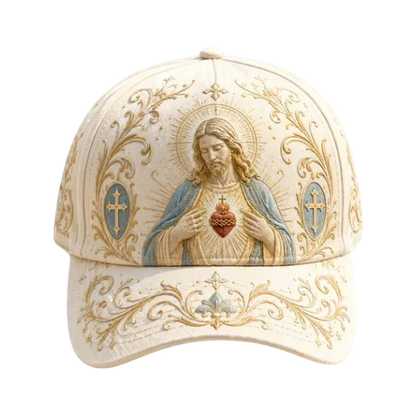Embroidered Floral Baseball Cap and Bee Design - Image 3