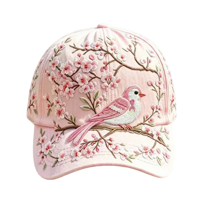 Embroidered Floral Baseball Cap and Bee Design - Image 4