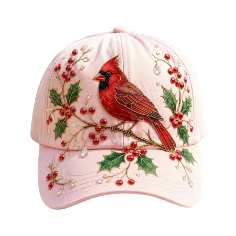 Embroidered Floral Baseball Cap and Bee Design - Image 6