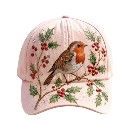 Embroidered Floral Baseball Cap and Bee Design - Image 7