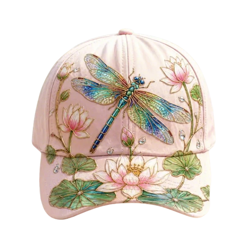 Embroidered Floral Baseball Cap and Bee Design - Image 8