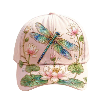 Embroidered Floral Baseball Cap and Bee Design - Image 8