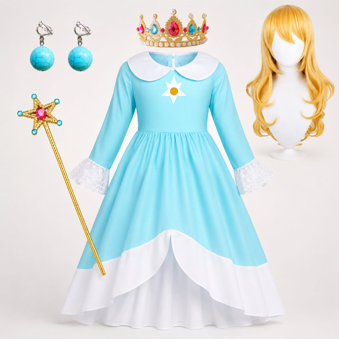 Halloween Costume Girls Princess Dress Crown Wand