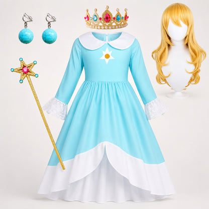 Halloween Costume Girls Princess Dress Crown Wand