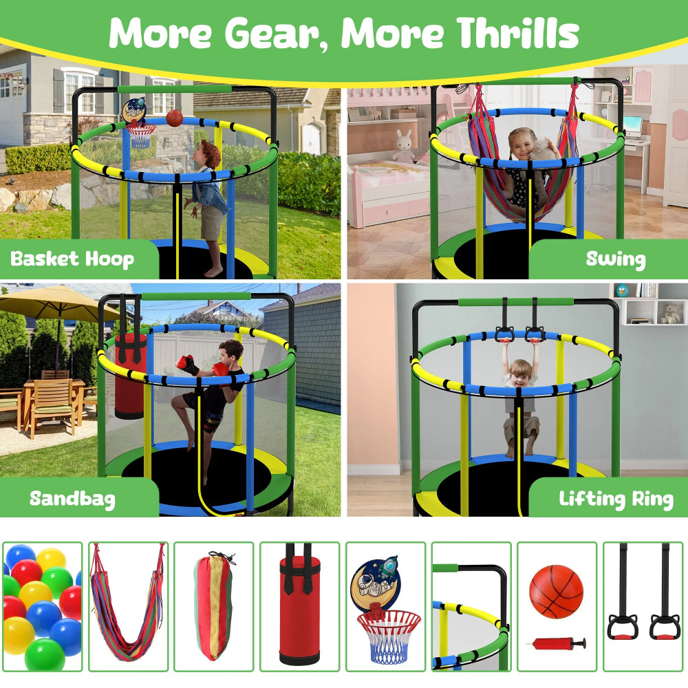 Kids Trampoline Indoor Outdoor Playset Activity Park Frame