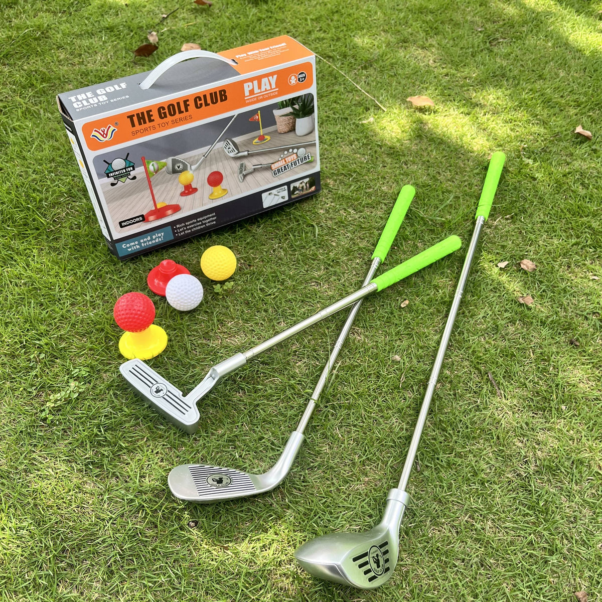 Golf Set Adjustable Clubs and Fun Target Outdoor Play - Image 1