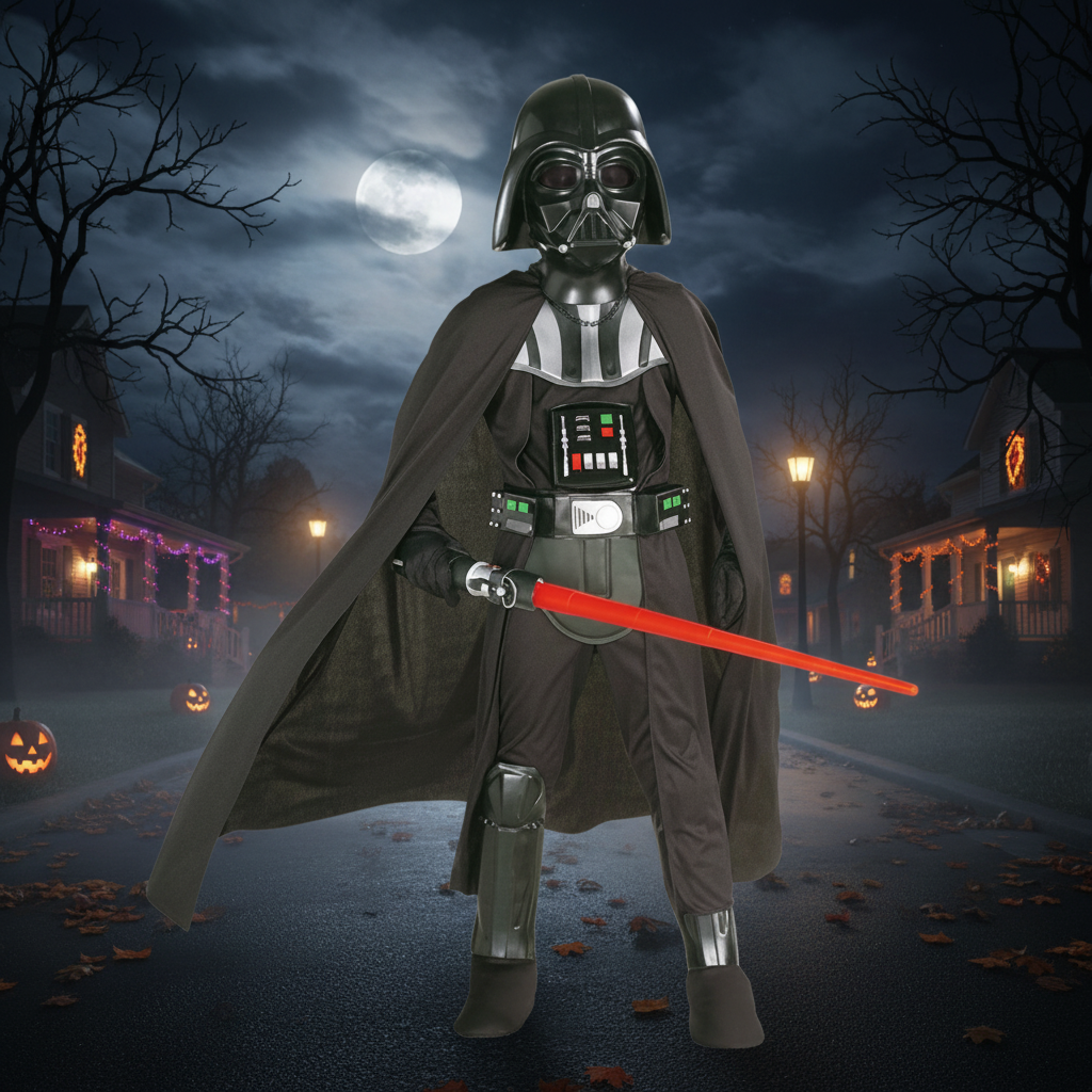Kids Halloween Costume Armored Villain Cape Dress Up Outfit