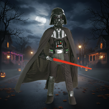 Kids Halloween Costume Armored Villain Cape Dress Up Outfit