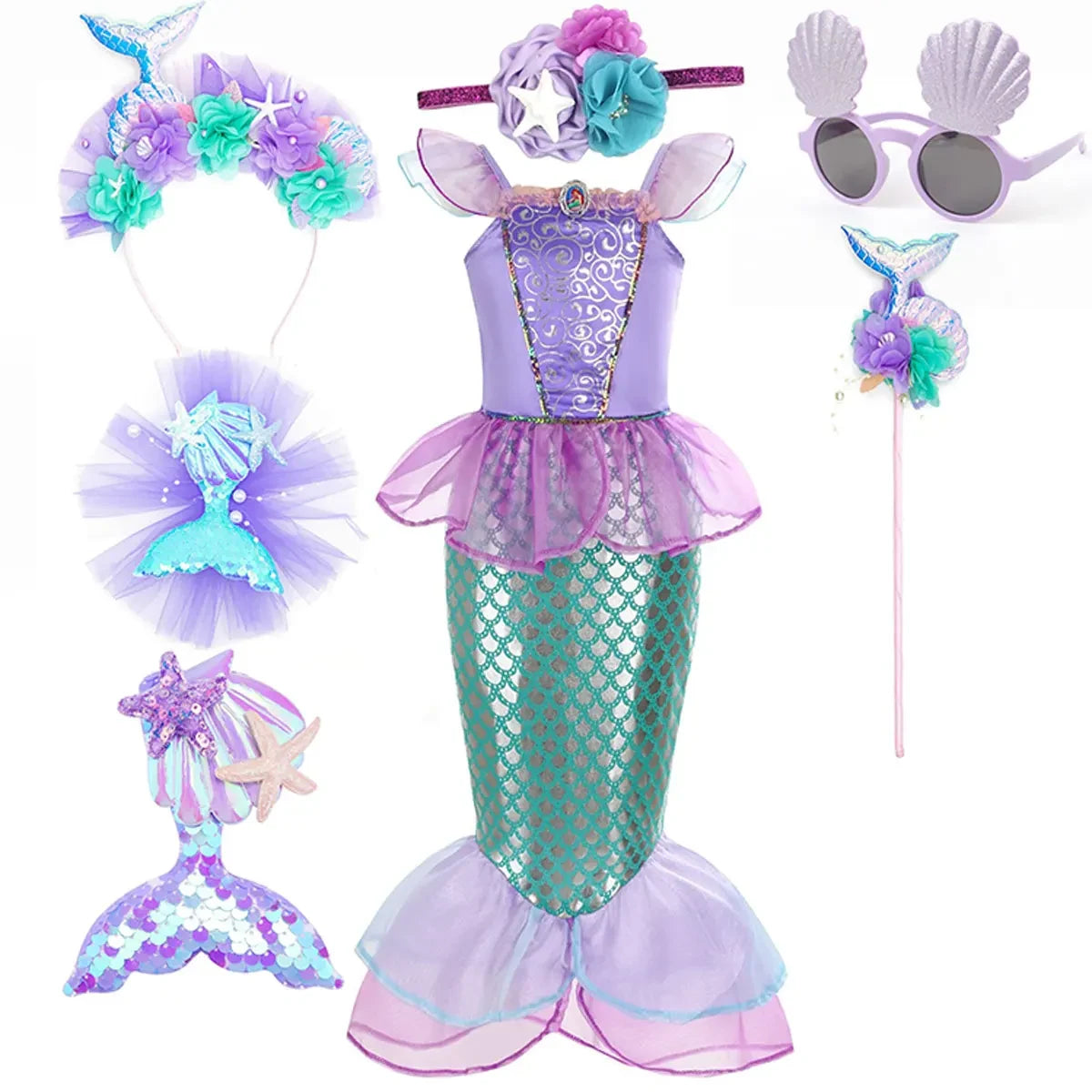 Halloween Costume Summer Dress Mermaid Princess Theme - Image 1