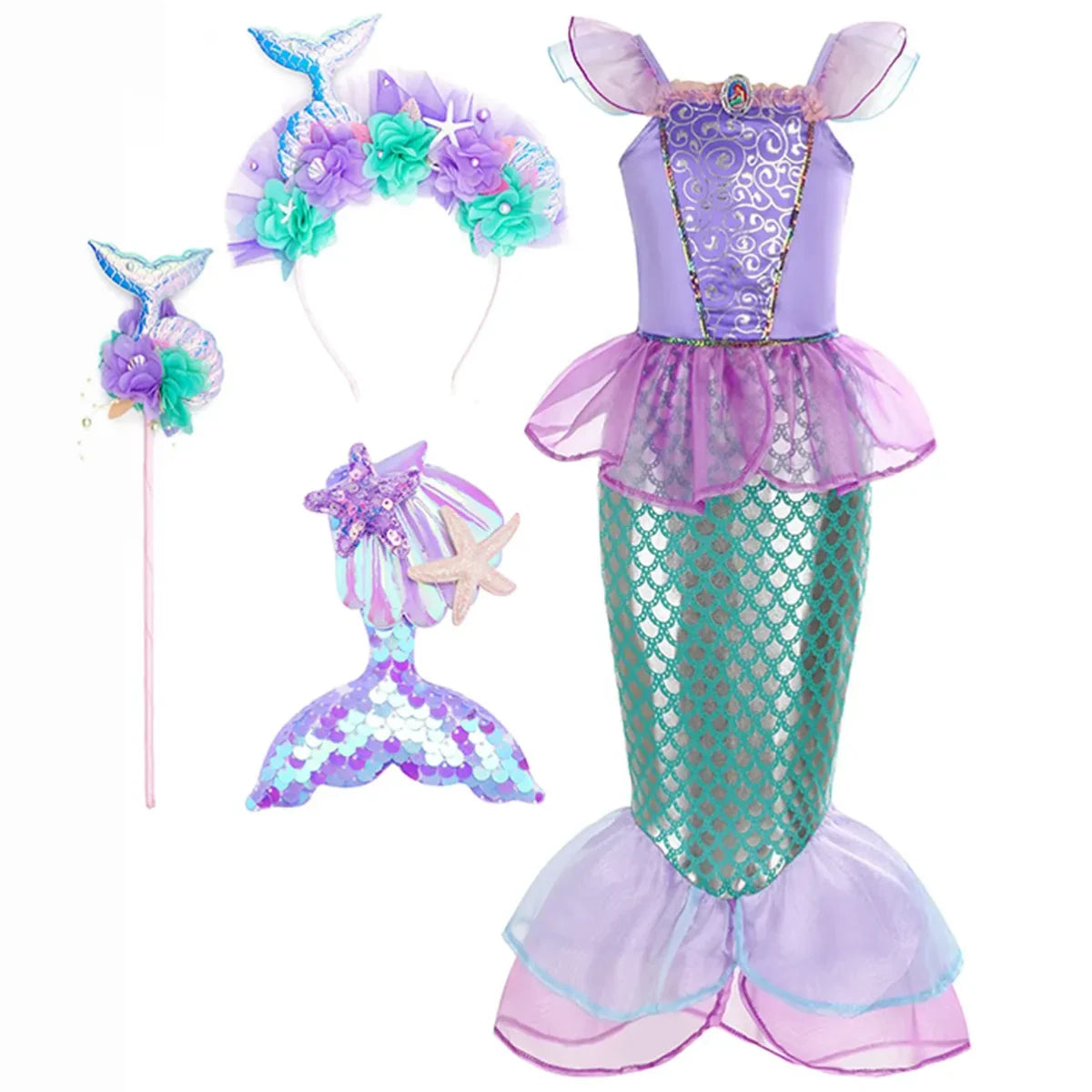 Halloween Costume Summer Dress Mermaid Princess Theme - Image 11