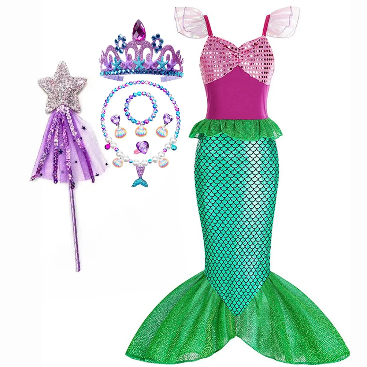 Halloween Costume Summer Dress Mermaid Princess Theme - Image 17
