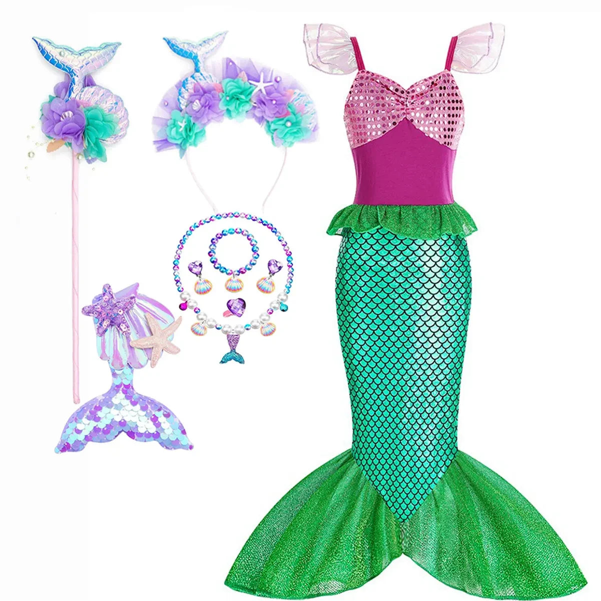 Halloween Costume Summer Dress Mermaid Princess Theme - Image 19