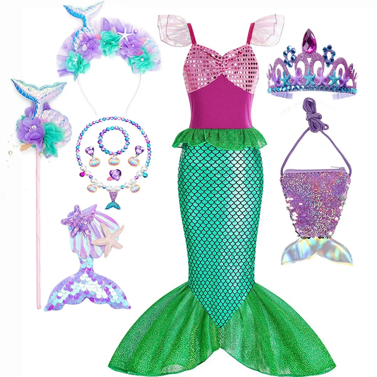 Halloween Costume Summer Dress Mermaid Princess Theme - Image 22