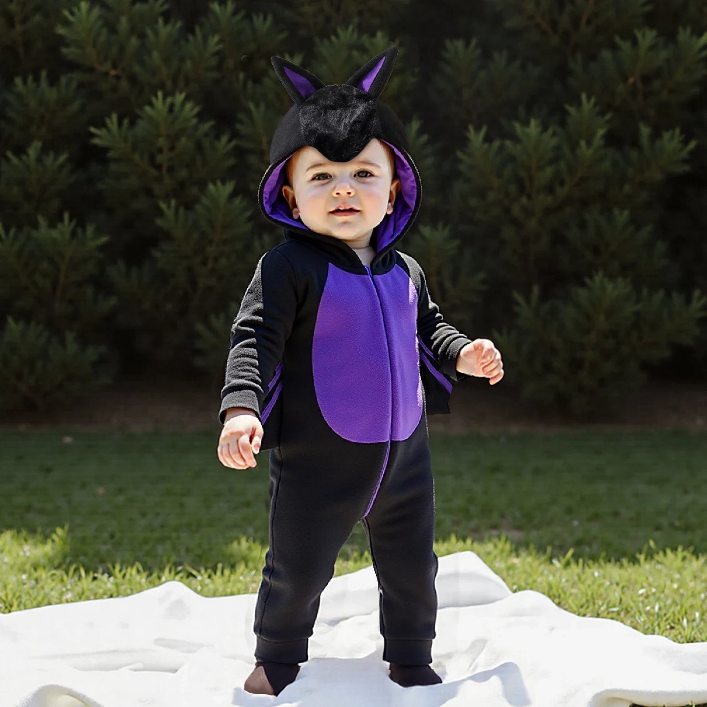 Halloween Costumes Bat Wings Bat Ears Infant Outfit - Image 2
