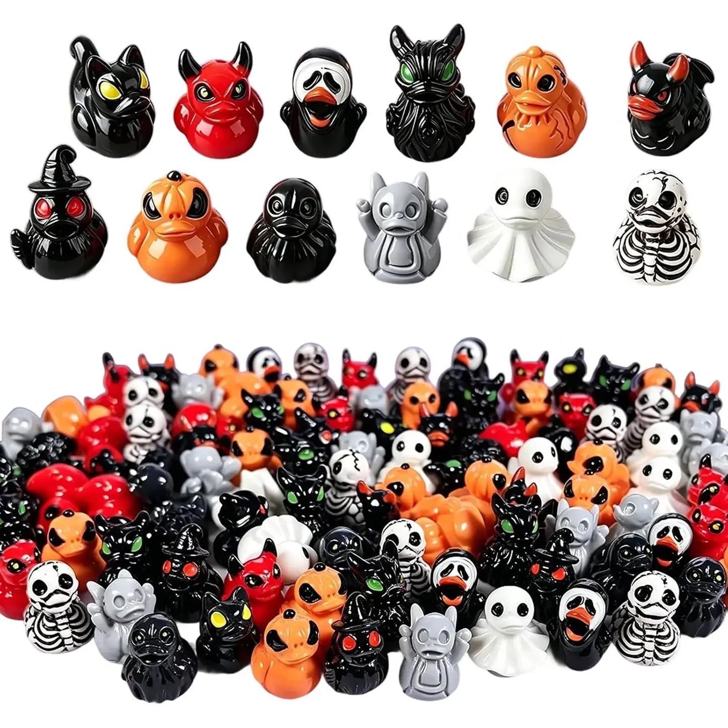 Halloween Decor Spooky Figurines Resin Duck Figurines Cute Ghost Decorations - Image 1