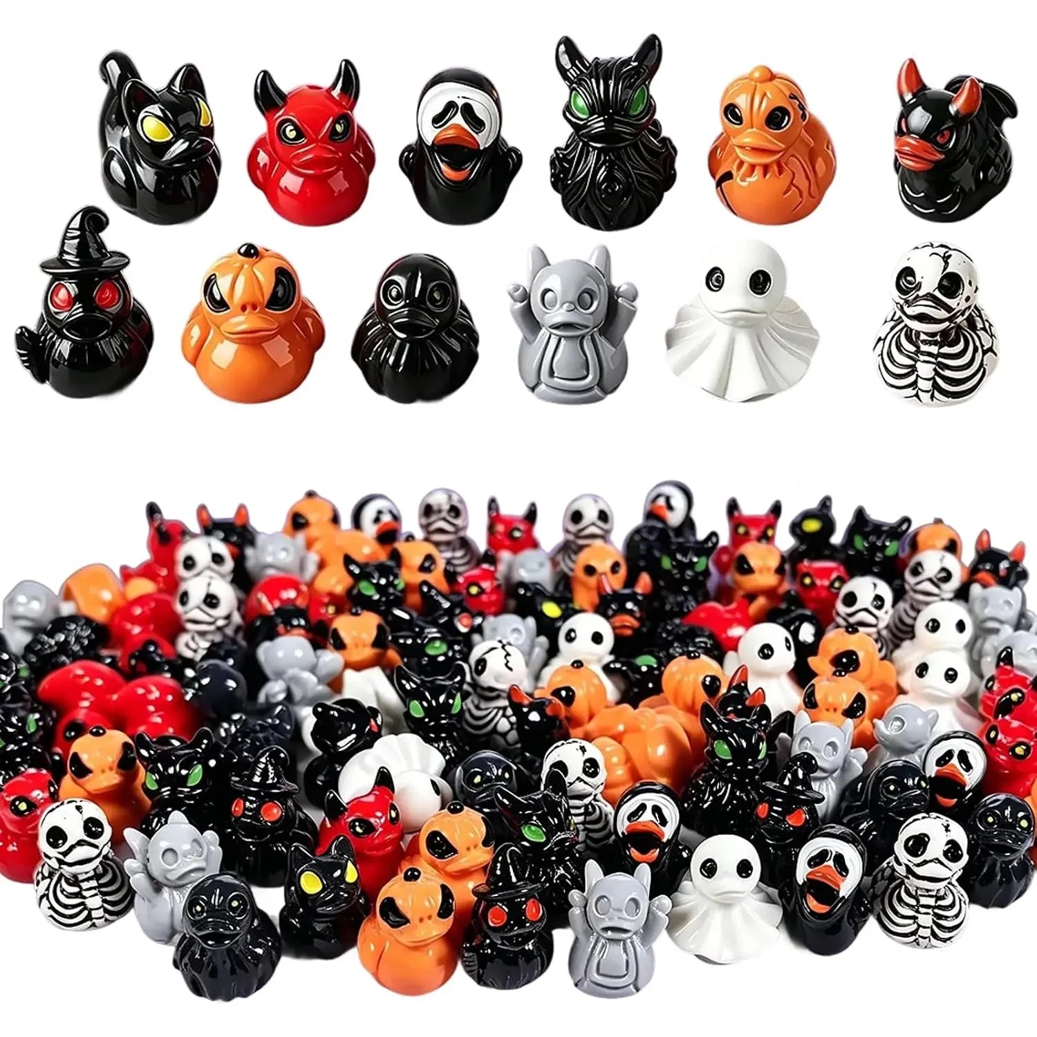 Halloween Decor Spooky Figurines Resin Duck Figurines Cute Ghost Decorations - Image 1