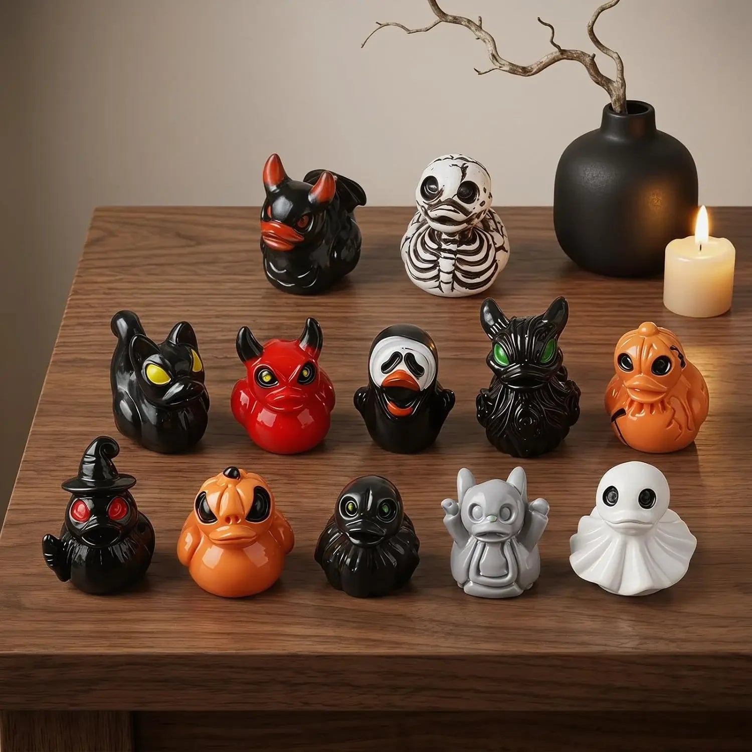 Halloween Decor Spooky Figurines Resin Duck Figurines Cute Ghost Decorations - Image 2