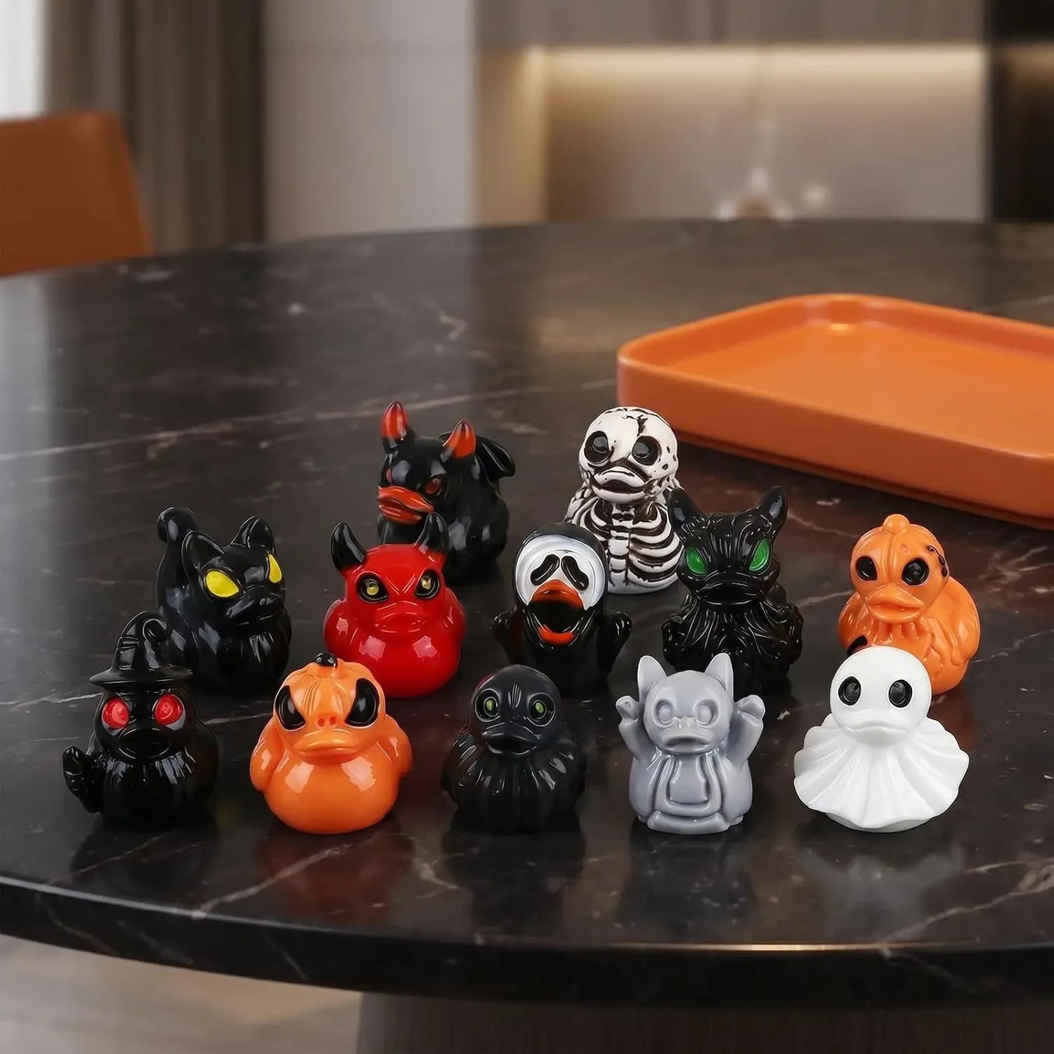 Halloween Decor Spooky Figurines Resin Duck Figurines Cute Ghost Decorations - Image 4