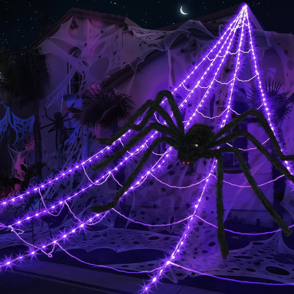 Halloween Decoration Outdoor Spider Web Lights - Image 1