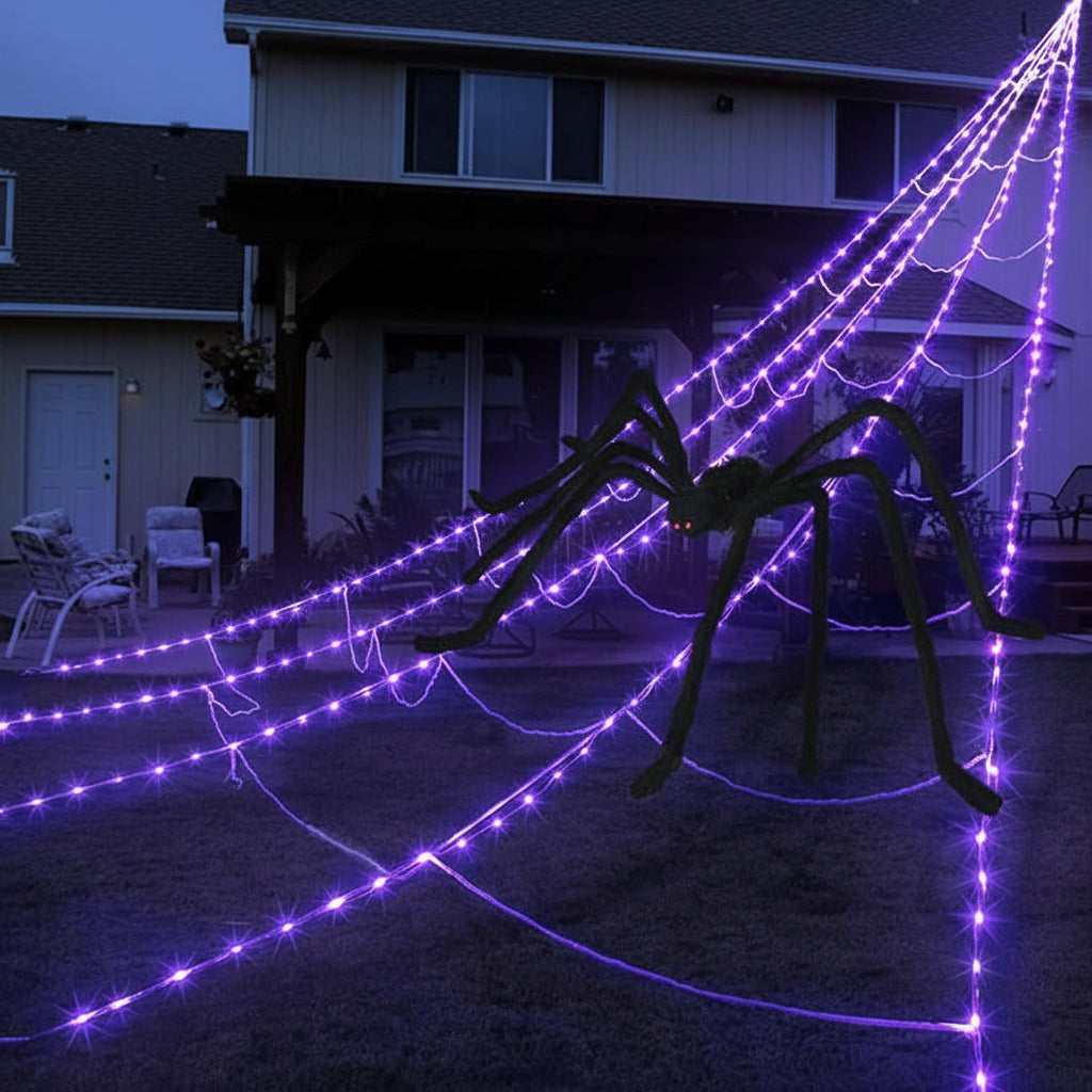 Halloween Decoration Outdoor Spider Web Lights - Image 4