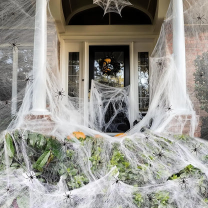 Halloween Decorations Fake Spider Web Halloween Spider Webs Stretchable - Image 2