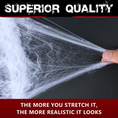 Halloween Decorations Fake Spider Web Halloween Spider Webs Stretchable - Image 3