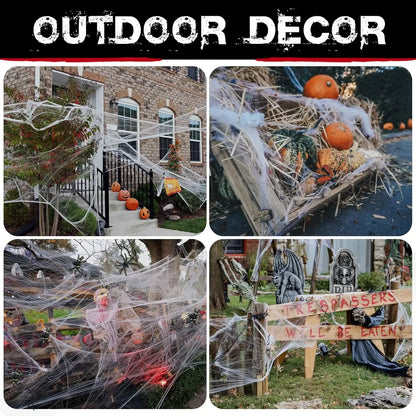 Halloween Decorations Fake Spider Web Halloween Spider Webs Stretchable - Image 5