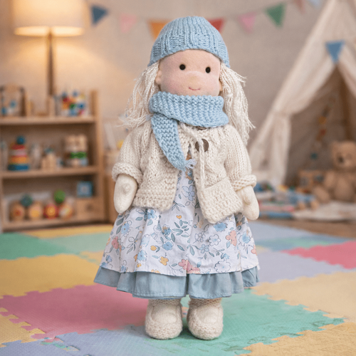 Handmade Cotton Waldorf Doll Creative Play and Imaginative Fun - Image 1