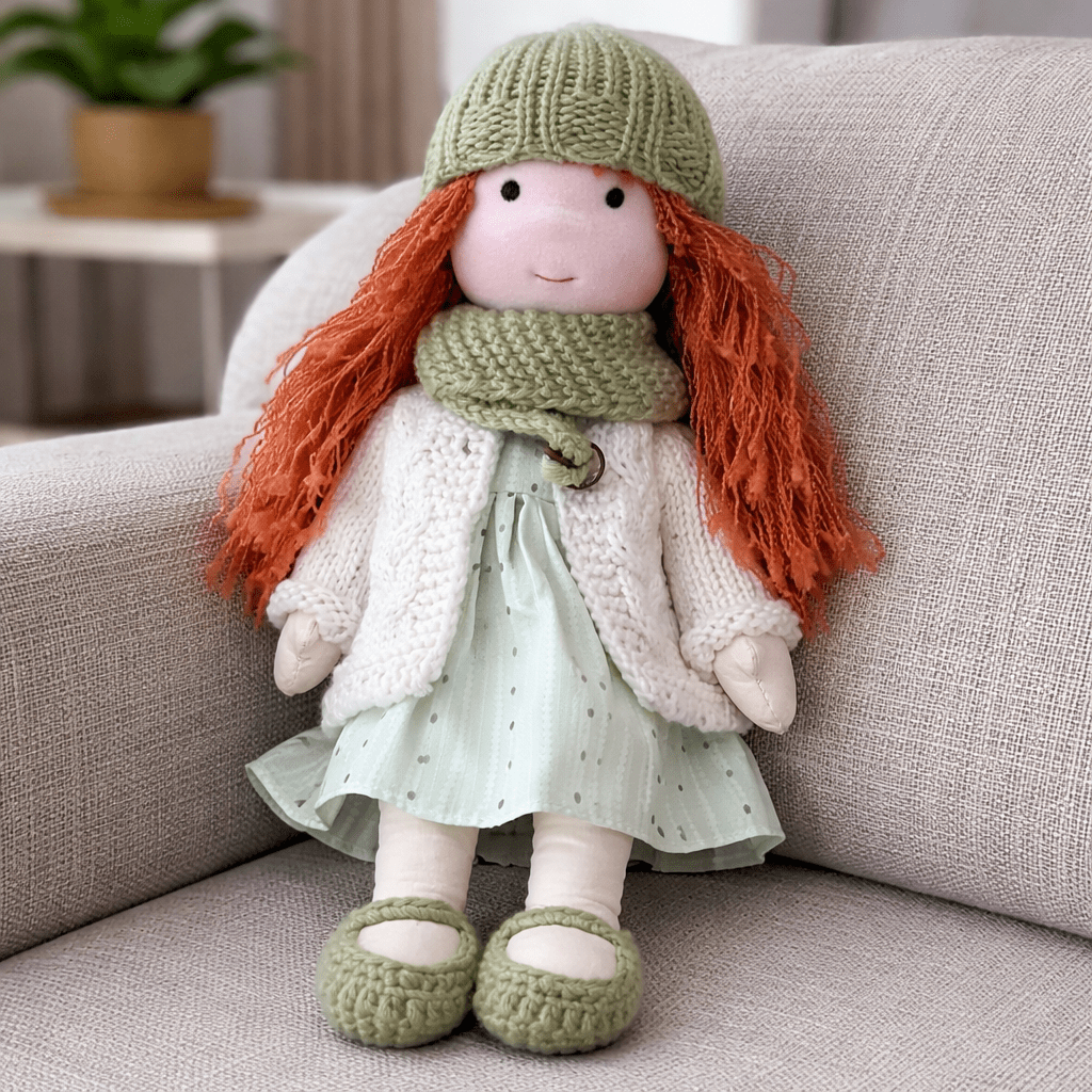 Handmade Cotton Waldorf Doll Creative Play and Imaginative Fun - Image 2