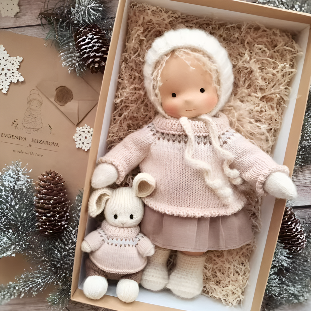 Handmade Waldorf Cuddly Doll Soft Fabric Unique Design - Image 11