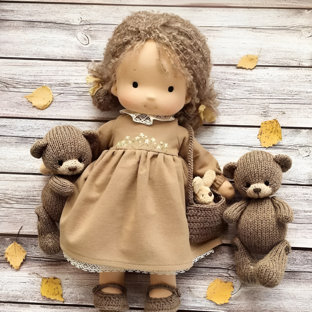 Handmade Waldorf Cuddly Doll Soft Fabric Unique Design - Image 12