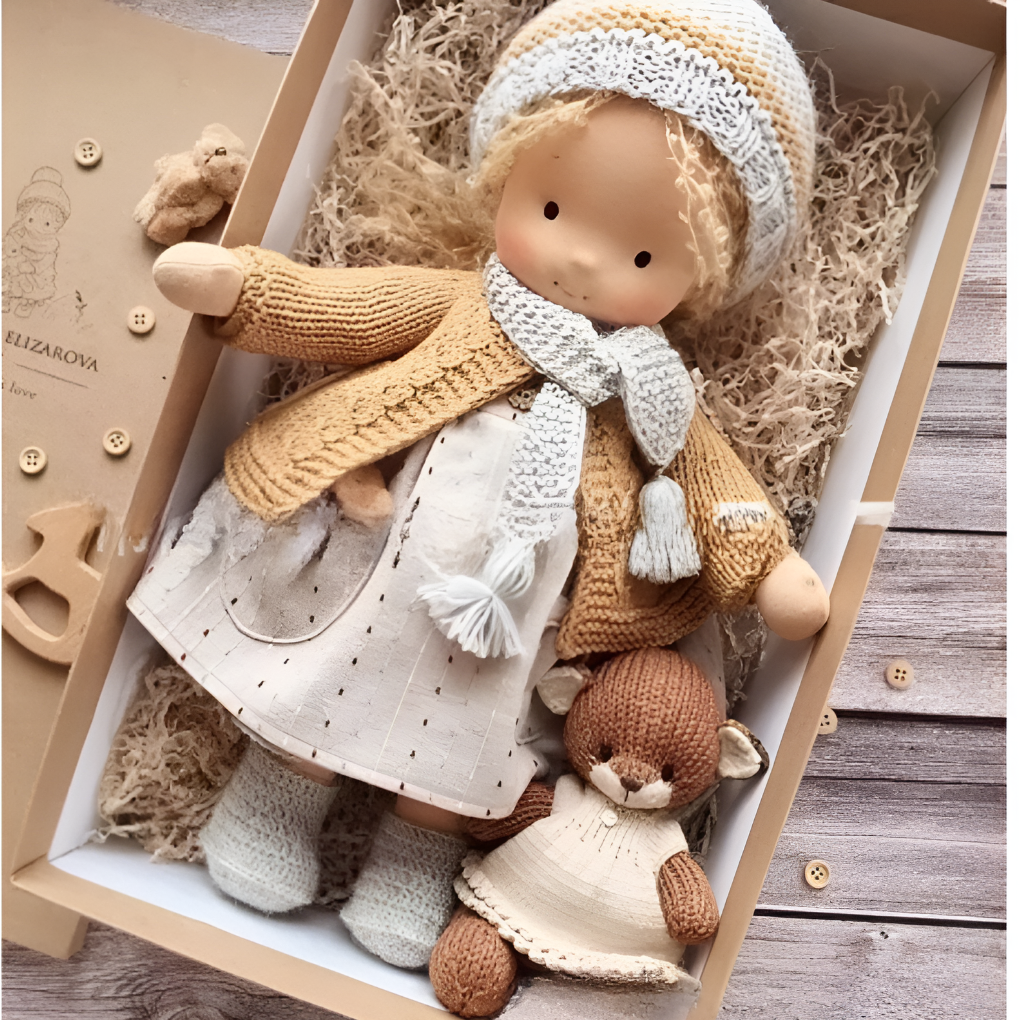 Handmade Waldorf Cuddly Doll Soft Fabric Unique Design - Image 15
