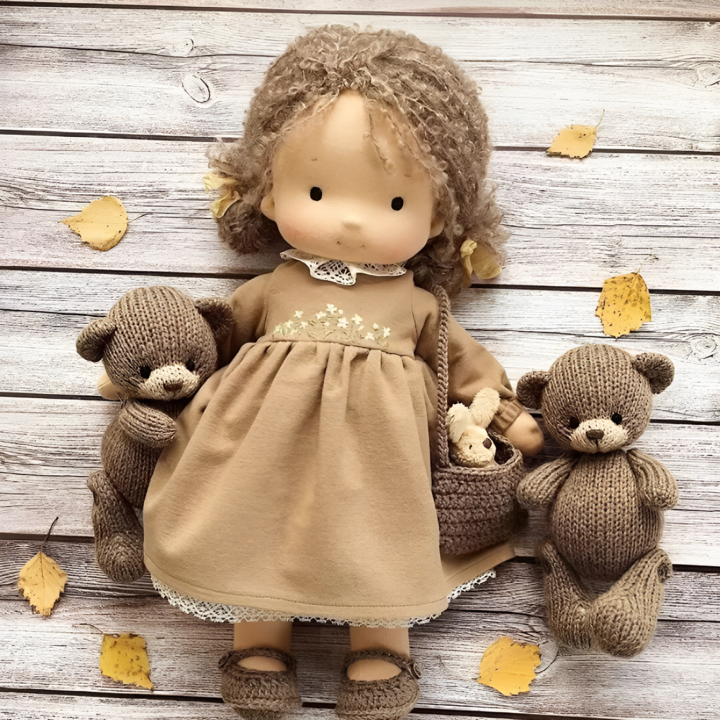 Handmade Waldorf Cuddly Doll Soft Fabric Unique Design - Image 18