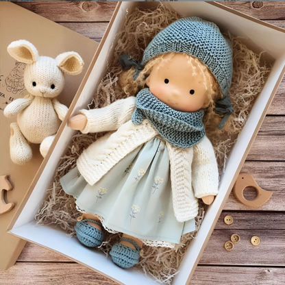 Handmade Waldorf Cuddly Doll Soft Fabric Unique Design - Image 19