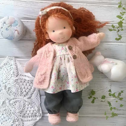 Handmade Waldorf Cuddly Doll Soft Fabric Unique Design - Image 24